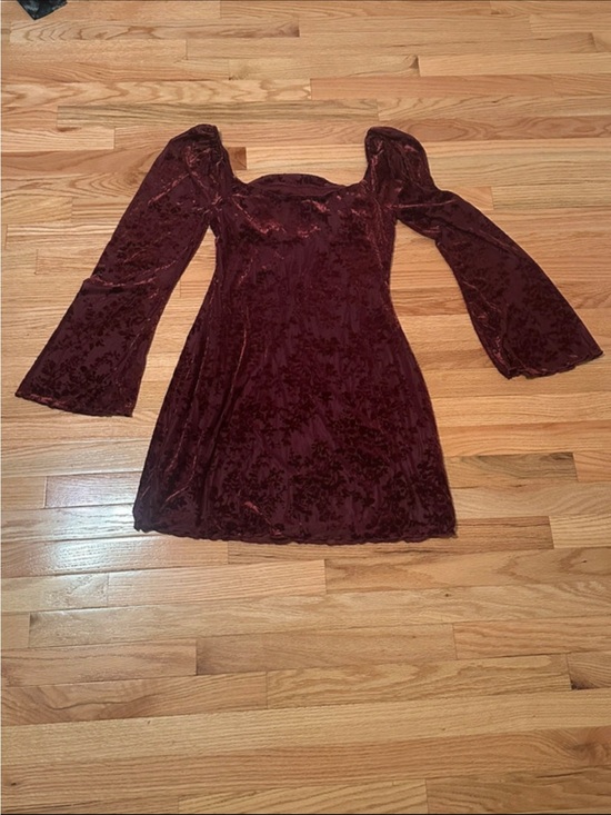 Cider Dresses & Skirts - Cider Wine Crushed Velvet Mini Dress